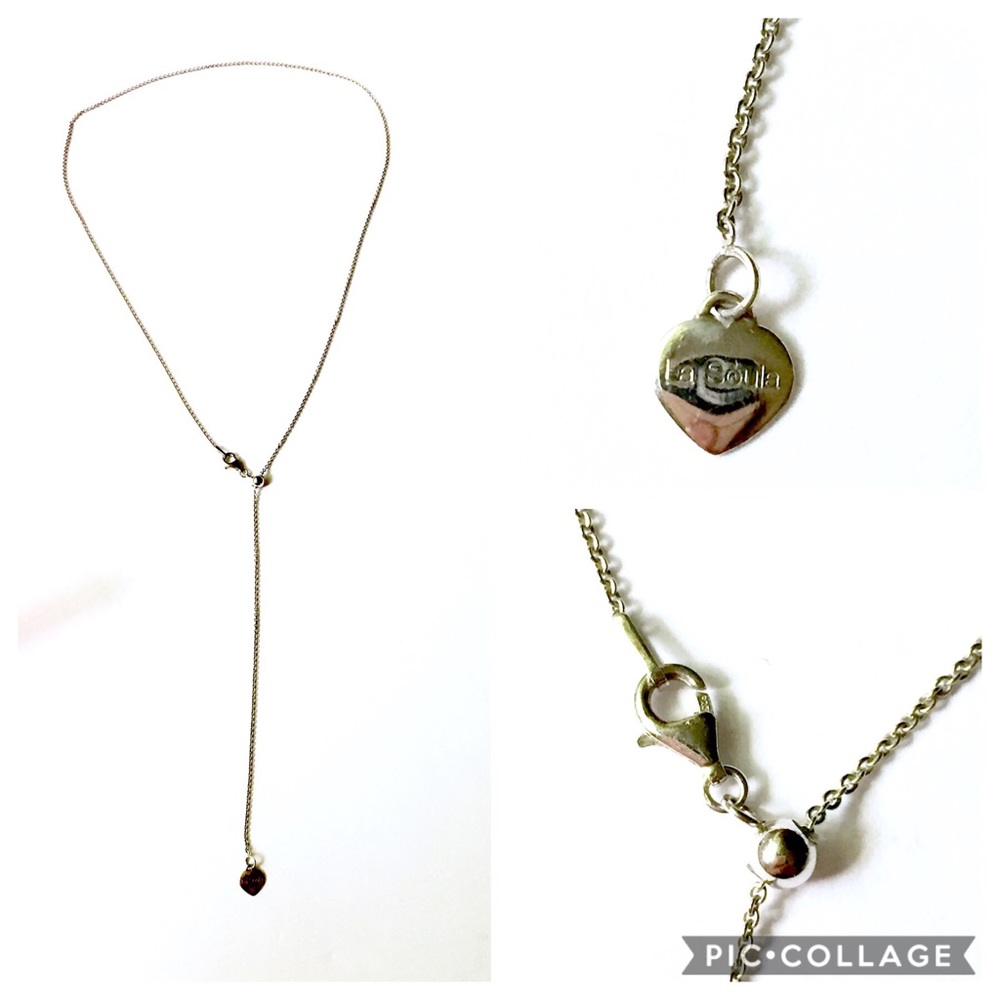 LA SOULA Sterling Silver Lariat Necklace 925